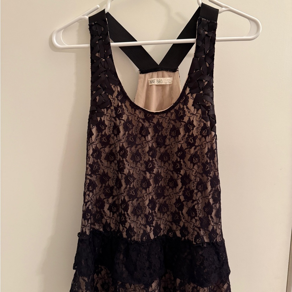 Black Lace Women's Peplum Blouse
